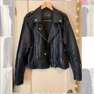 Black Blank NYC Vegan Leather Jacket Size L